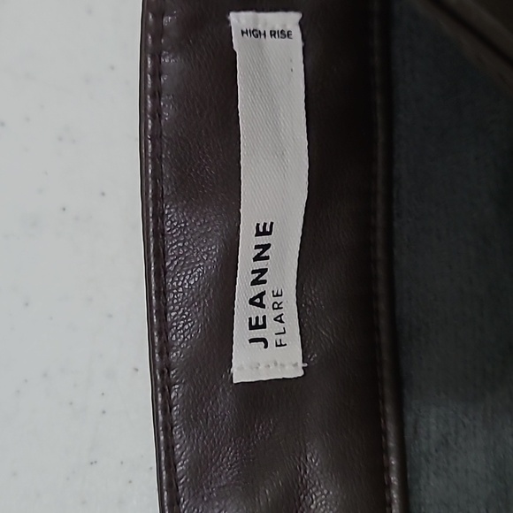 Dear John Dark Brown Faux Leather JEANNE Flare Pants size 31 - Picture 5 of 11